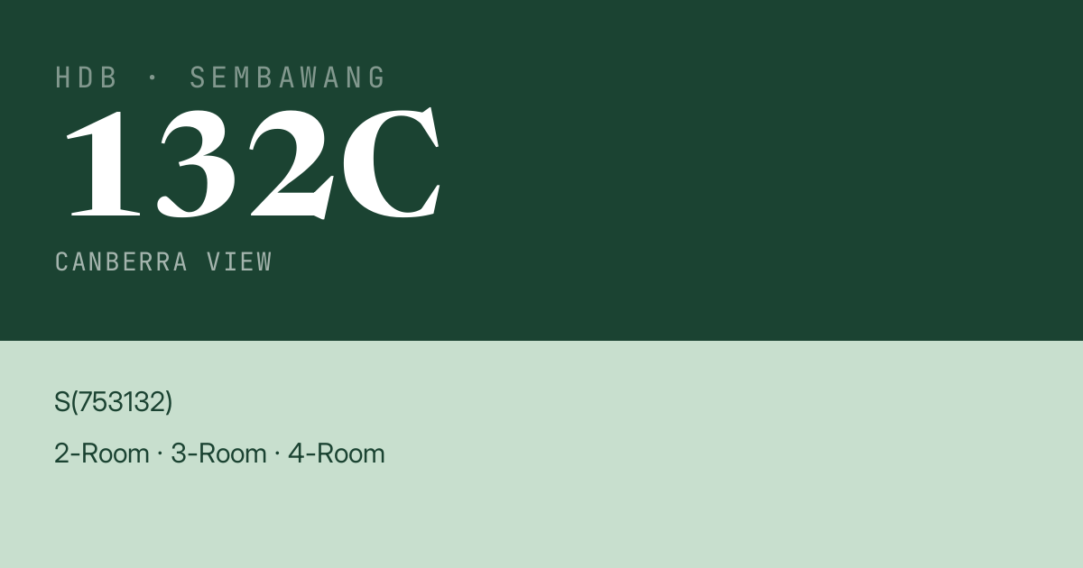 Blk 132C Canberra View HDB Resale | Price, Transactions & Rental Data