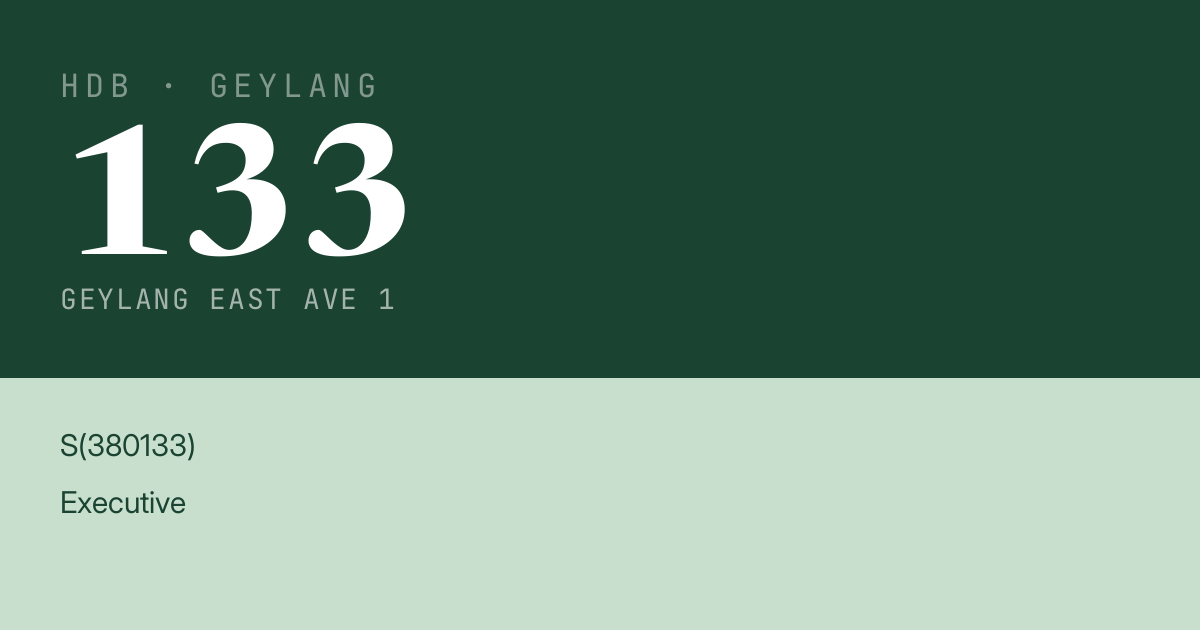 Blk 133 Geylang East Ave 1 HDB Resale | Price, Transactions & Rental Data