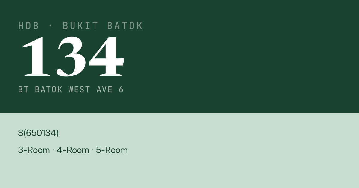 Blk 134 Bt Batok West Ave 6 HDB Resale | Price, Transactions & Rental Data