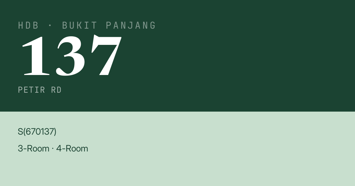 Blk 137 Petir Rd HDB Resale | Price, Transactions & Rental Data
