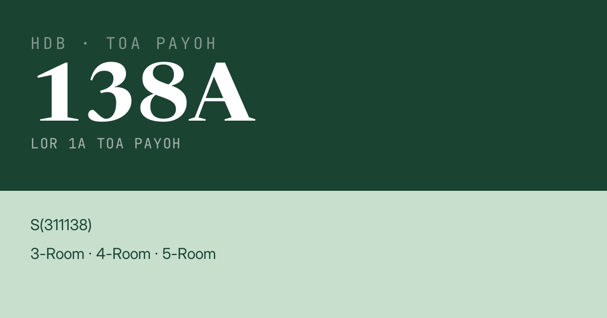 Blk 138A Lor 1A Toa Payoh HDB Resale | Price, Transactions & Rental Data