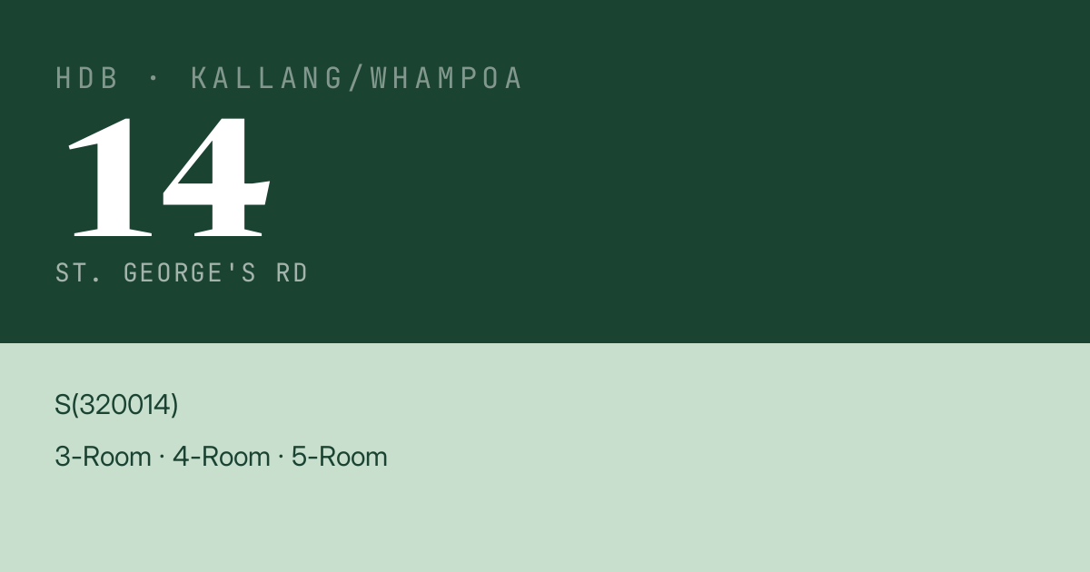 Blk 14 St. George's Rd HDB Resale | Price, Transactions & Rental Data
