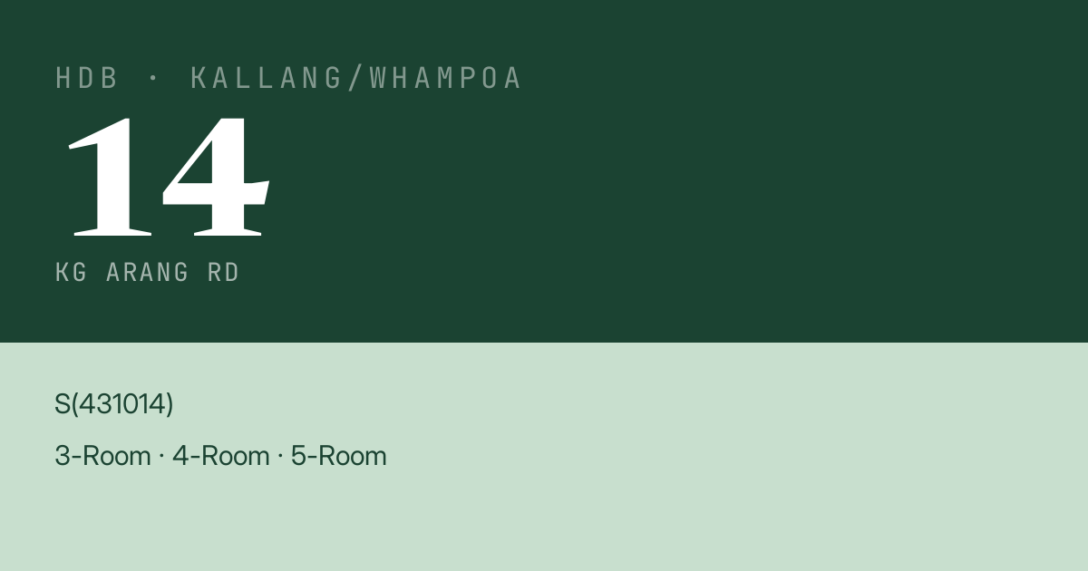 Blk 14 Kg Arang Rd HDB Resale | Price, Transactions & Rental Data