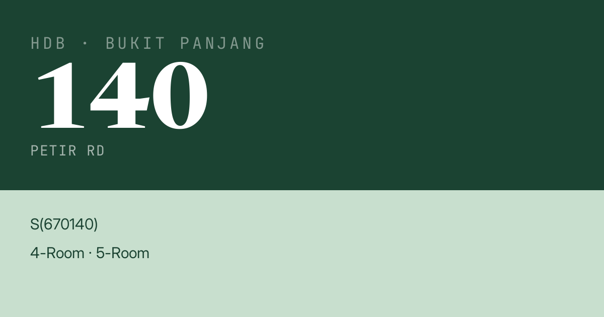 Blk 140 Petir Rd HDB Resale | Price, Transactions & Rental Data