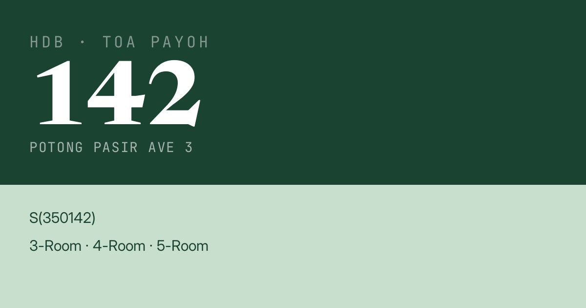 Blk 142 Potong Pasir Ave 3 HDB Resale | Price, Transactions & Rental Data