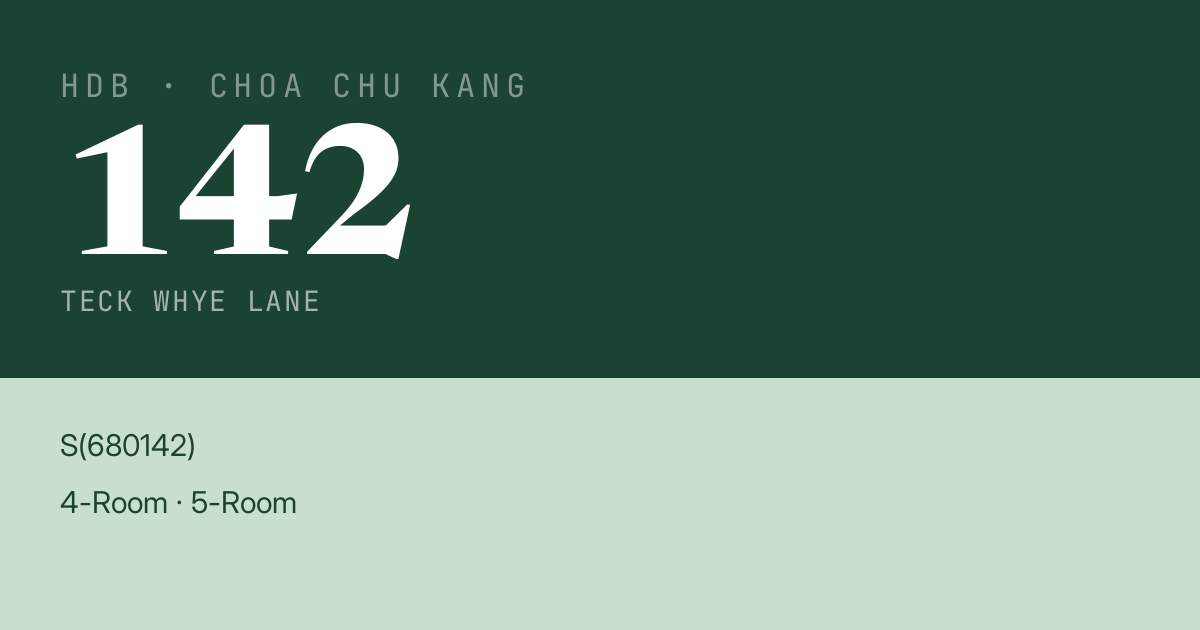 Blk 142 Teck Whye Lane HDB Resale | Price, Transactions & Rental Data