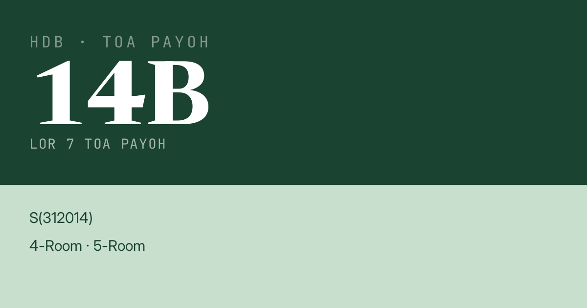 Blk 14B Lor 7 Toa Payoh HDB Resale | Price, Transactions & Rental Data