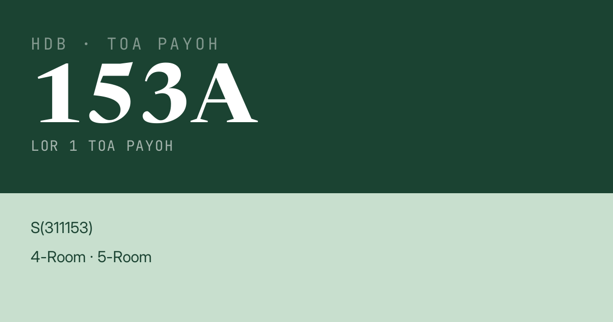 Blk 153A Lor 1 Toa Payoh HDB Resale | Price, Transactions & Rental Data