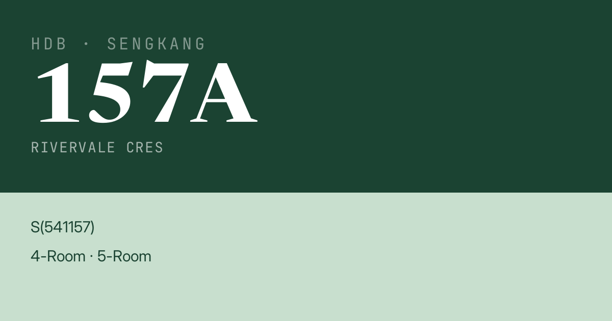 Blk 157A Rivervale Cres HDB Resale | Price, Transactions & Rental Data