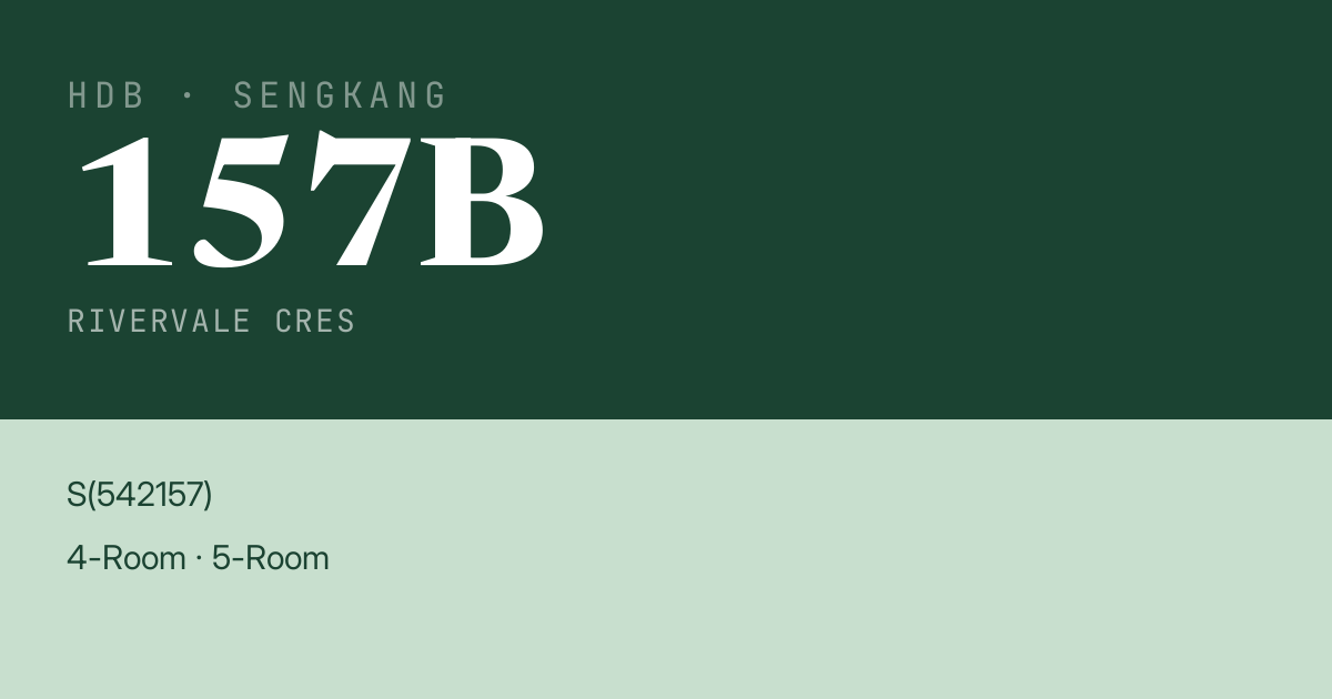 Blk 157B Rivervale Cres HDB Resale | Price, Transactions & Rental Data