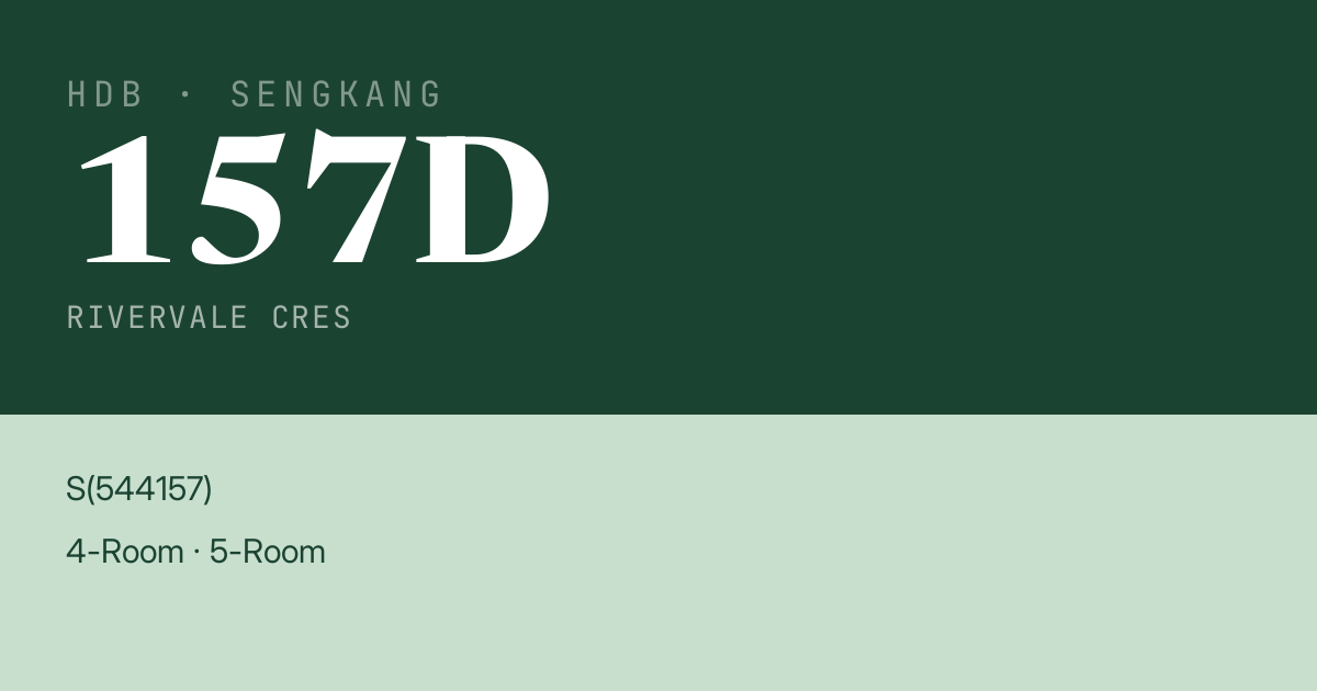 Blk 157D Rivervale Cres HDB Resale | Price, Transactions & Rental Data