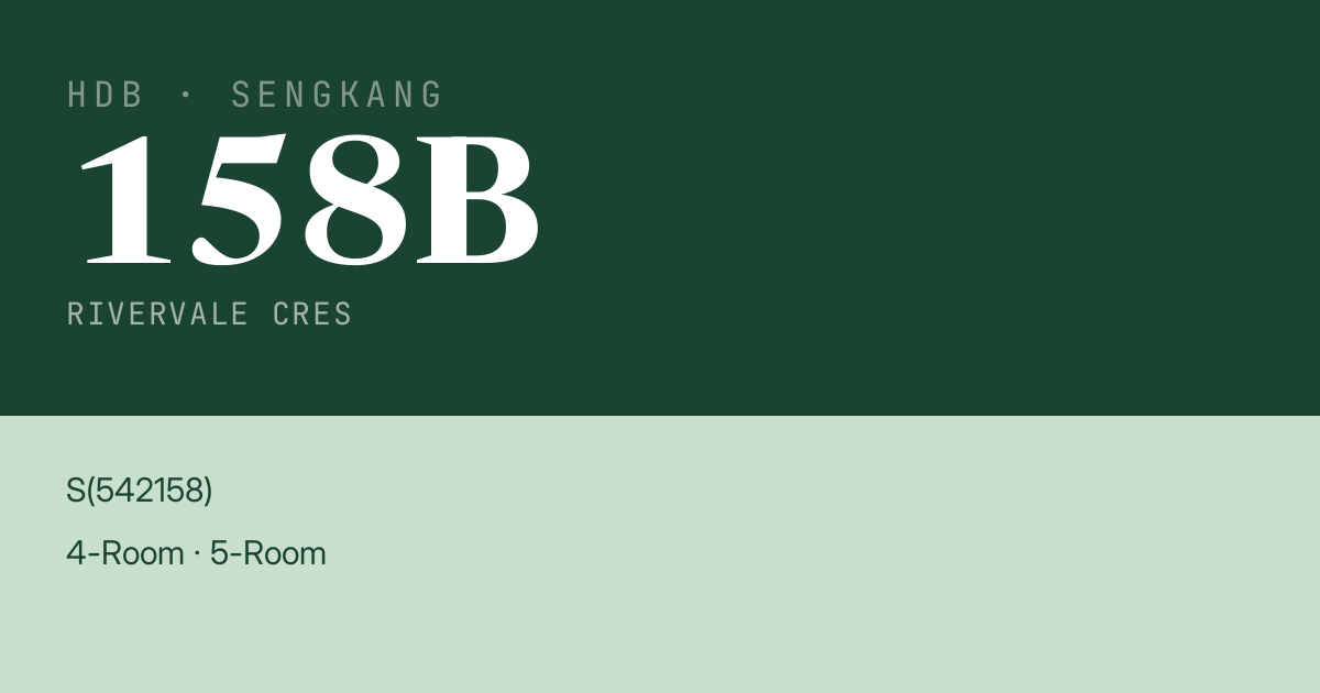 Blk 158B Rivervale Cres HDB Resale | Price, Transactions & Rental Data