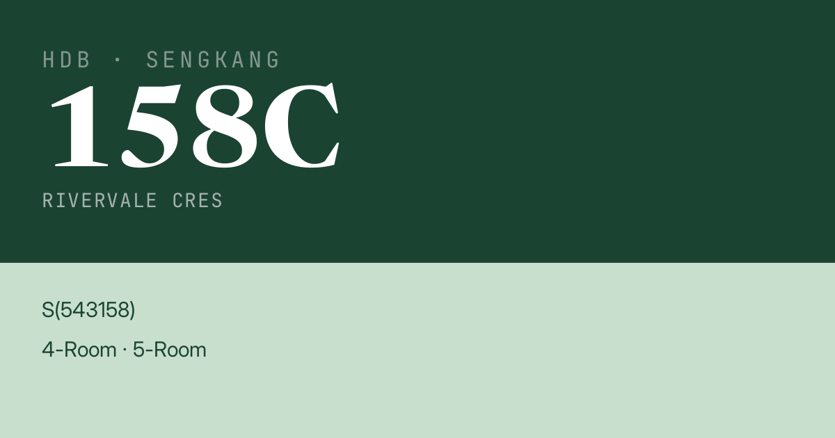 Blk 158C Rivervale Cres HDB Resale | Price, Transactions & Rental Data