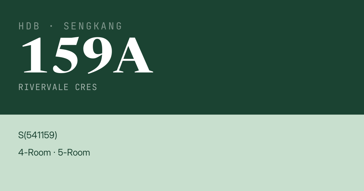 Blk 159A Rivervale Cres HDB Resale | Price, Transactions & Rental Data