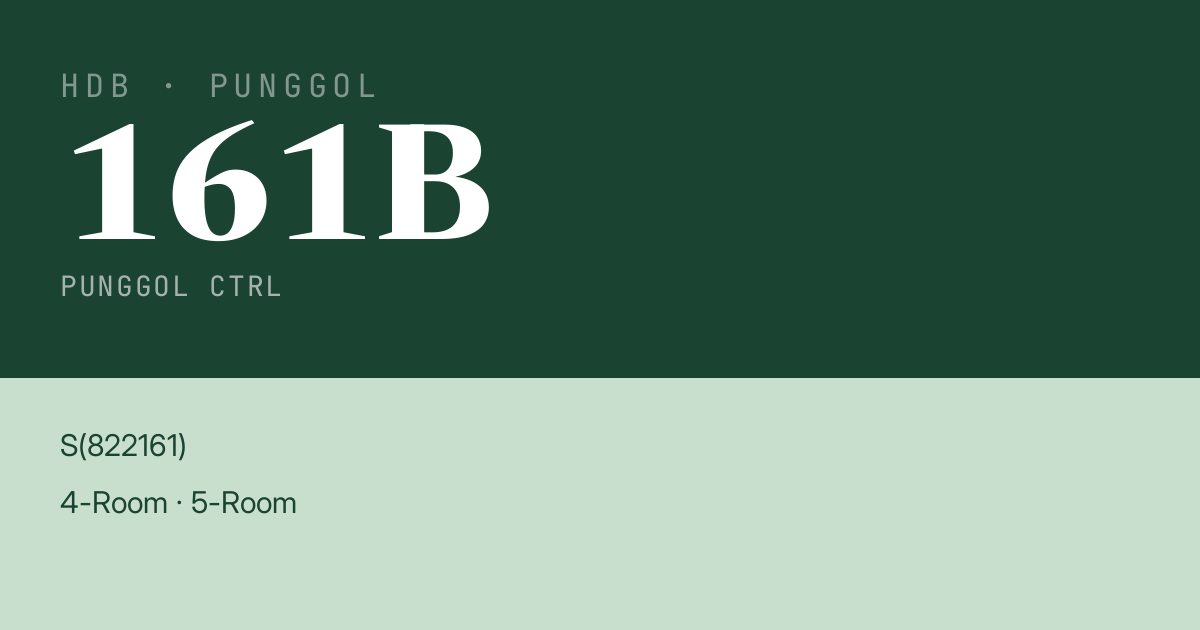 Blk 161B Punggol Ctrl HDB Resale | Price, Transactions & Rental Data