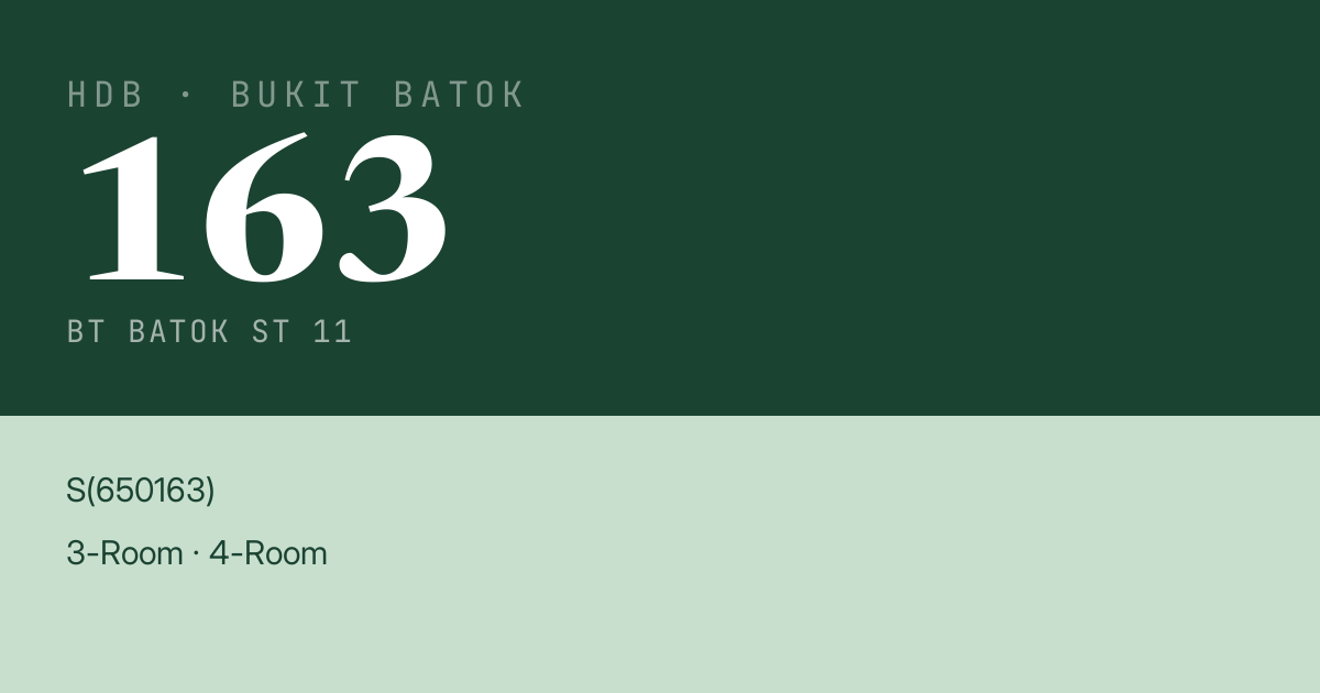 Blk 163 Bt Batok St 11 HDB Resale | Price, Transactions & Rental Data