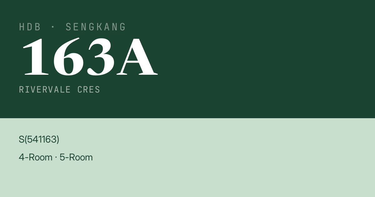 Blk 163A Rivervale Cres HDB Resale | Price, Transactions & Rental Data