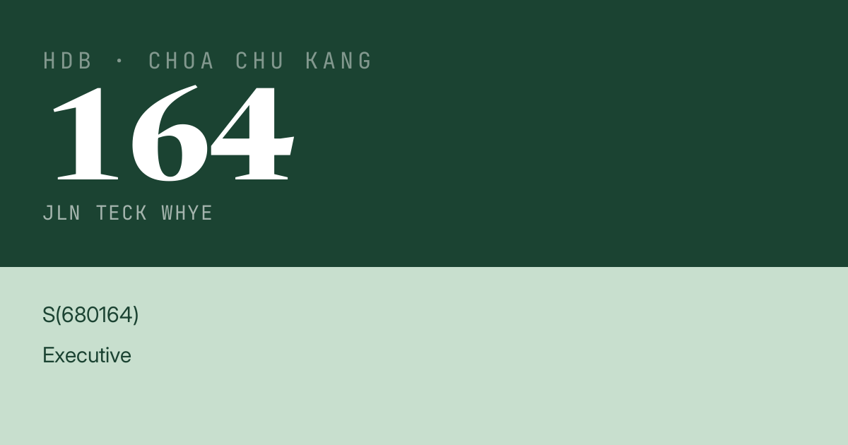 Blk 164 Jln Teck Whye HDB Resale | Price, Transactions & Rental Data