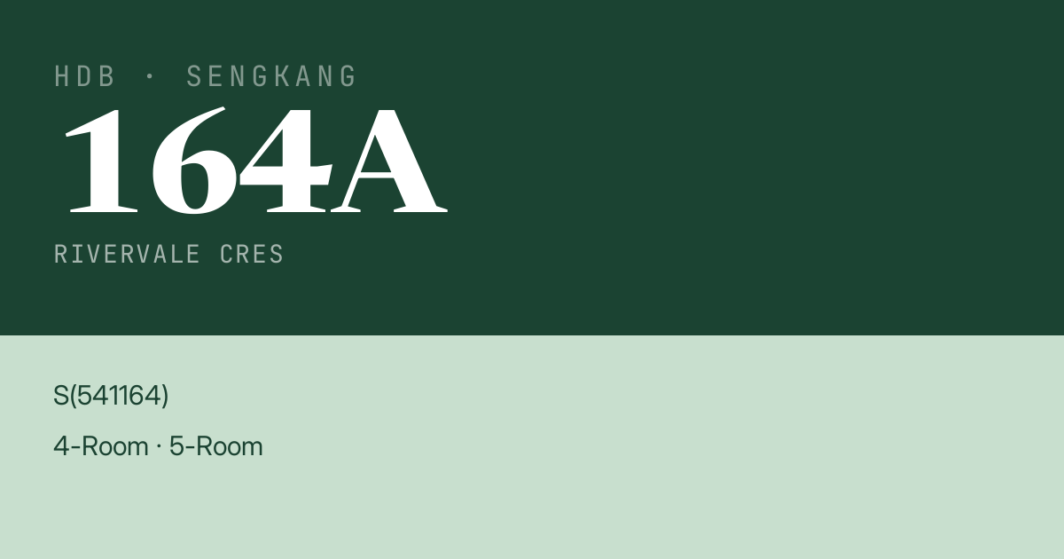 Blk 164A Rivervale Cres HDB Resale | Price, Transactions & Rental Data