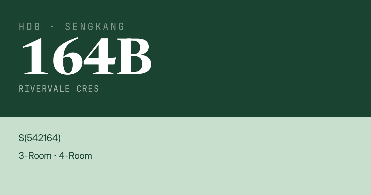 Blk 164B Rivervale Cres HDB Resale | Price, Transactions & Rental Data