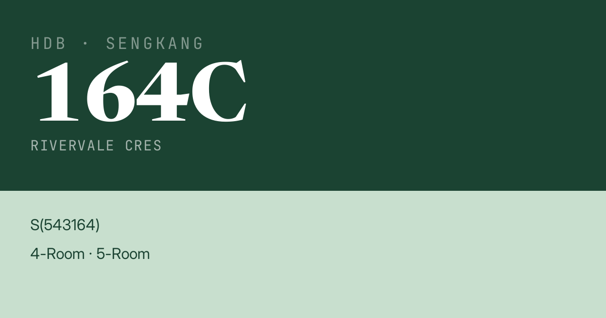 Blk 164C Rivervale Cres HDB Resale | Price, Transactions & Rental Data