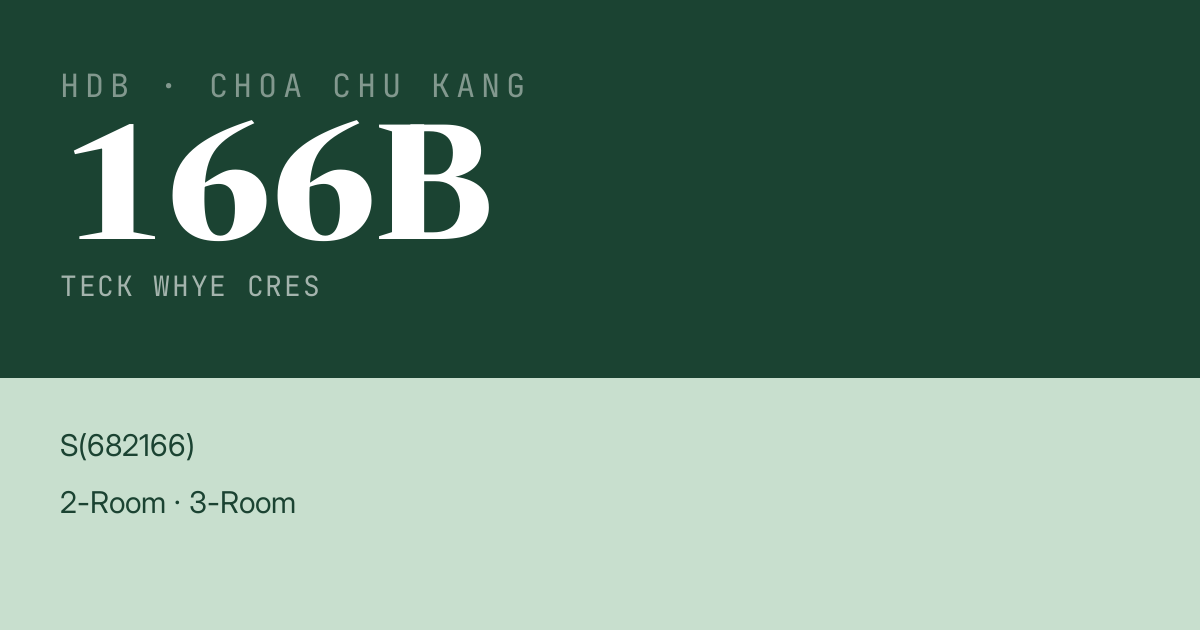 Blk 166B Teck Whye Cres HDB Resale | Price, Transactions & Rental Data