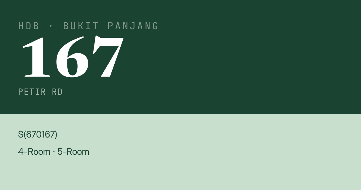 Blk 167 Petir Rd HDB Resale | Price, Transactions & Rental Data