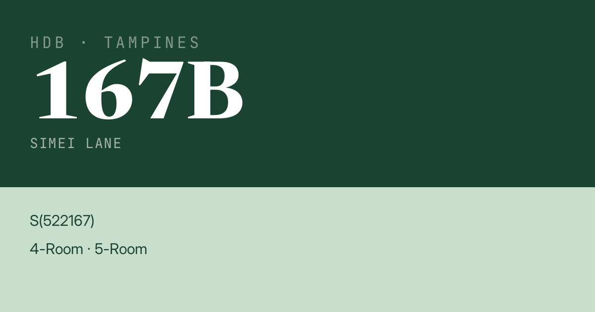 Blk 167B Simei Lane HDB Resale | Price, Transactions & Rental Data