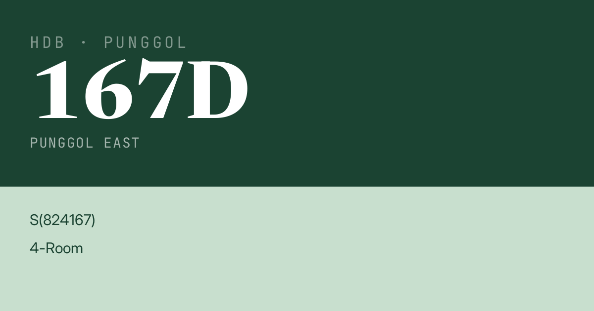 Blk 167D Punggol East HDB Resale | Price, Transactions & Rental Data