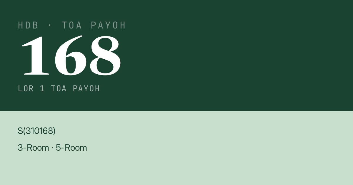 Blk 168 Lor 1 Toa Payoh HDB Resale | Price, Transactions & Rental Data