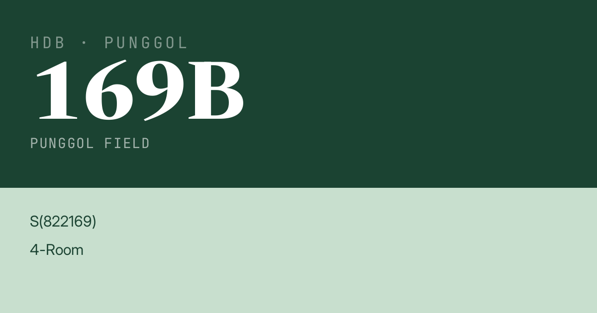 Blk 169B Punggol Field HDB Resale | Price, Transactions & Rental Data