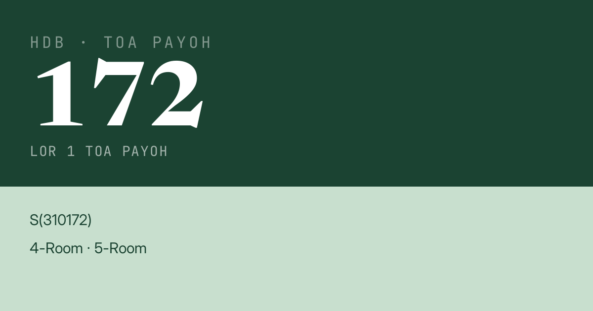 Blk 172 Lor 1 Toa Payoh HDB Resale | Price, Transactions & Rental Data