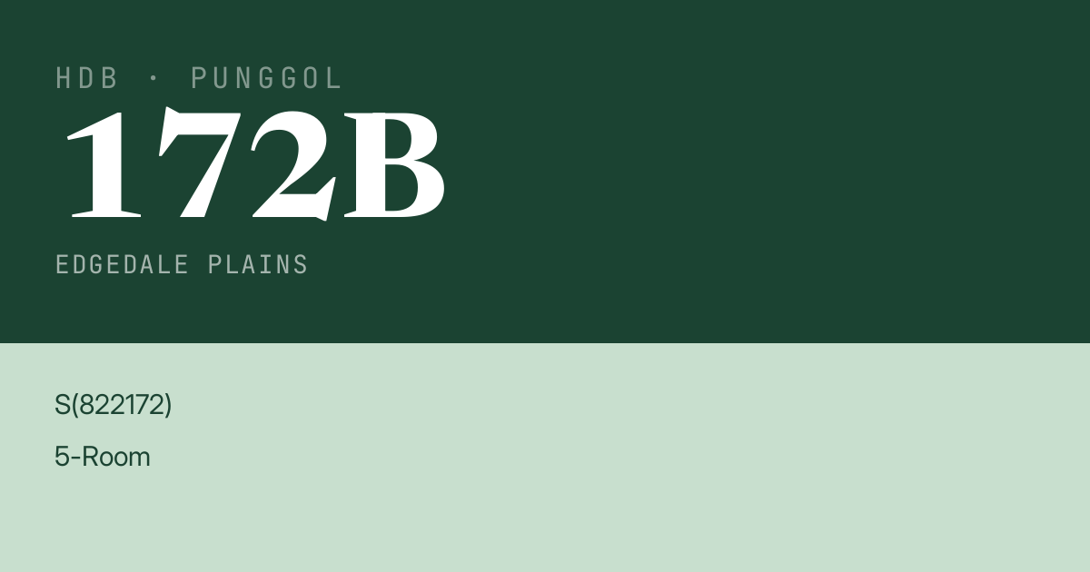 Blk 172B Edgedale Plains HDB Resale | Price, Transactions & Rental Data