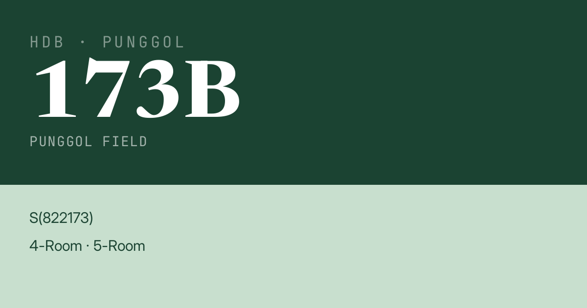 Blk 173B Punggol Field HDB Resale | Price, Transactions & Rental Data