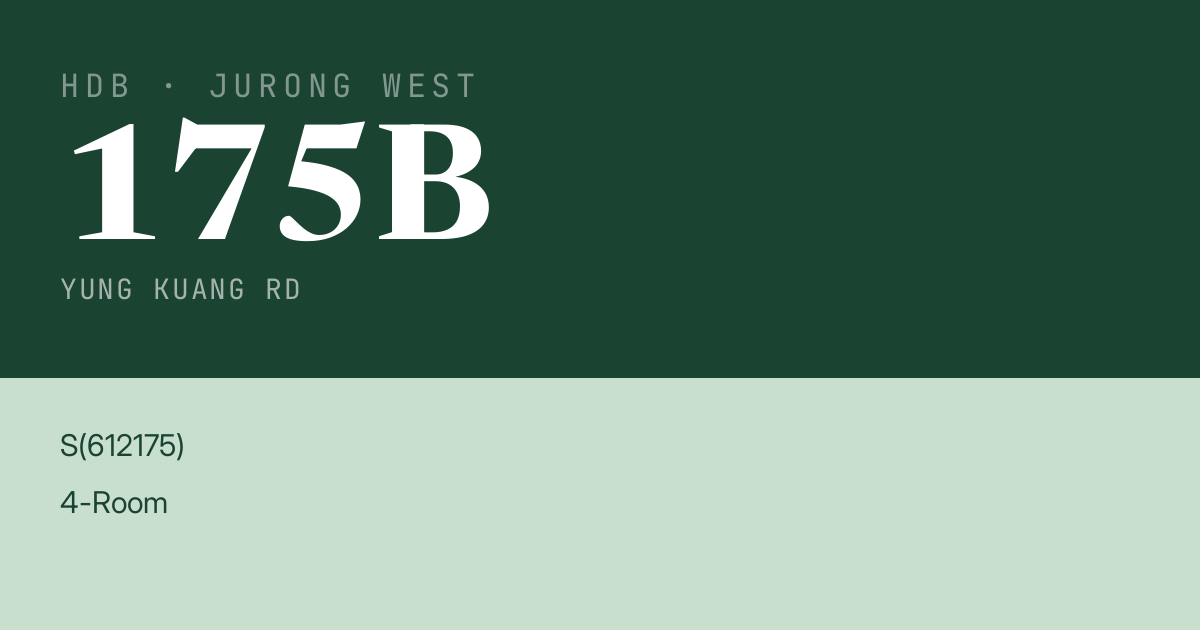 Blk 175B Yung Kuang Rd HDB Resale | Price, Transactions & Rental Data