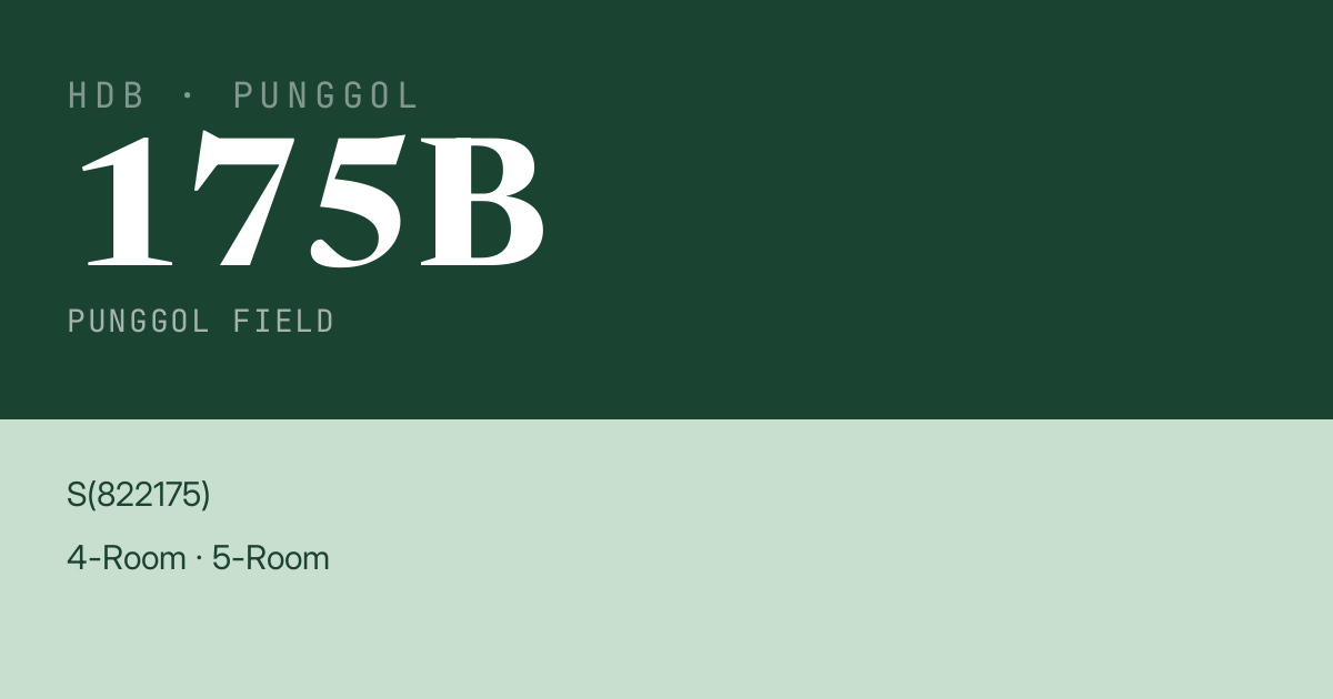 Blk 175B Punggol Field HDB Resale | Price, Transactions & Rental Data