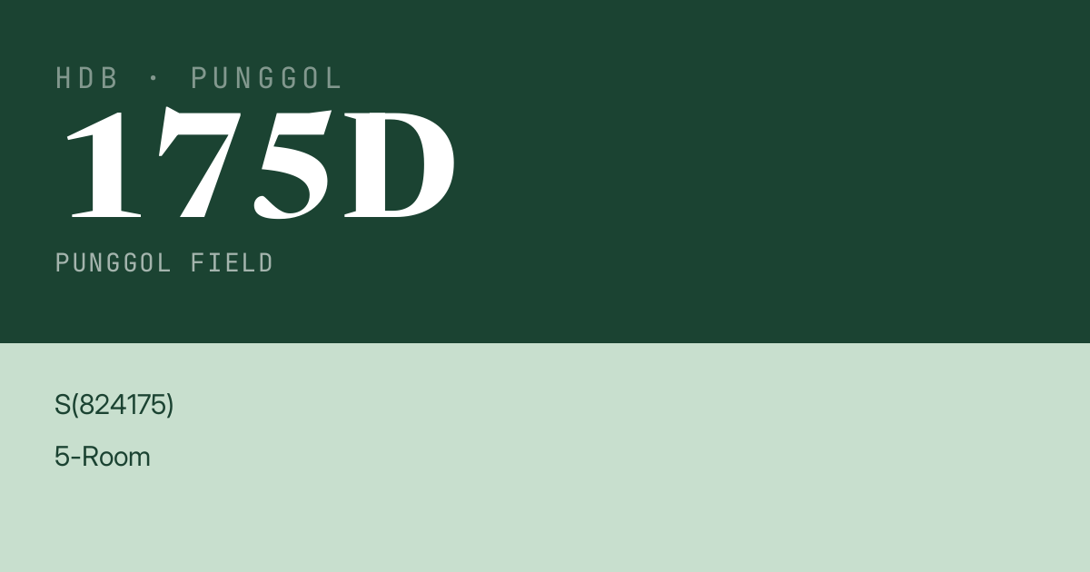 Blk 175D Punggol Field HDB Resale | Price, Transactions & Rental Data