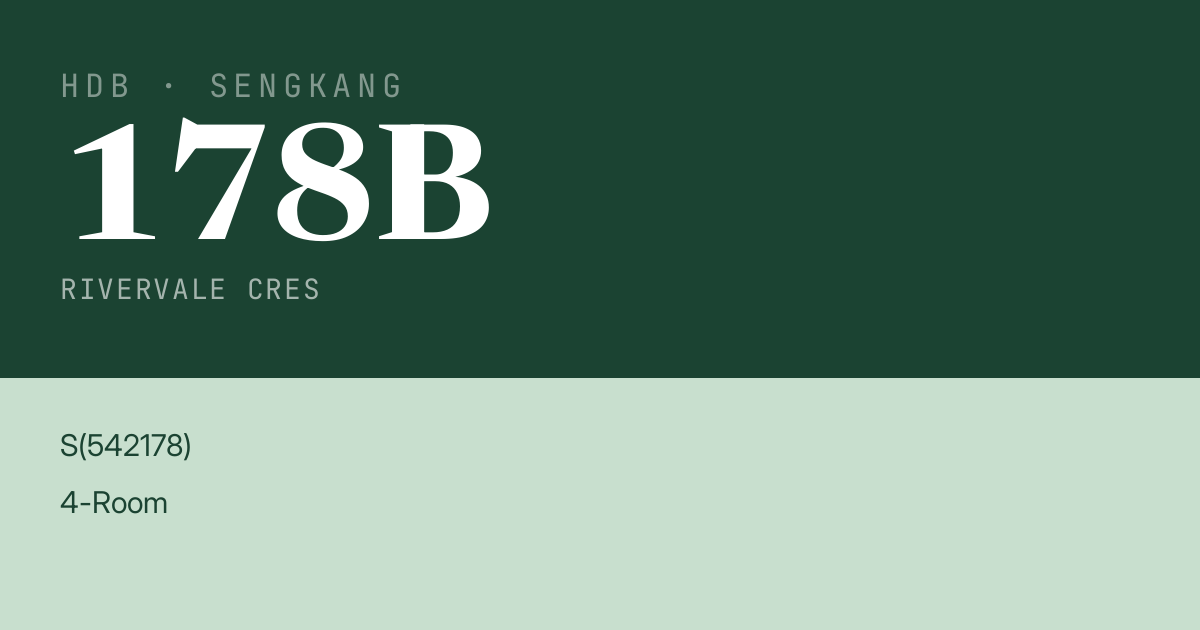 Blk 178B Rivervale Cres HDB Resale | Price, Transactions & Rental Data