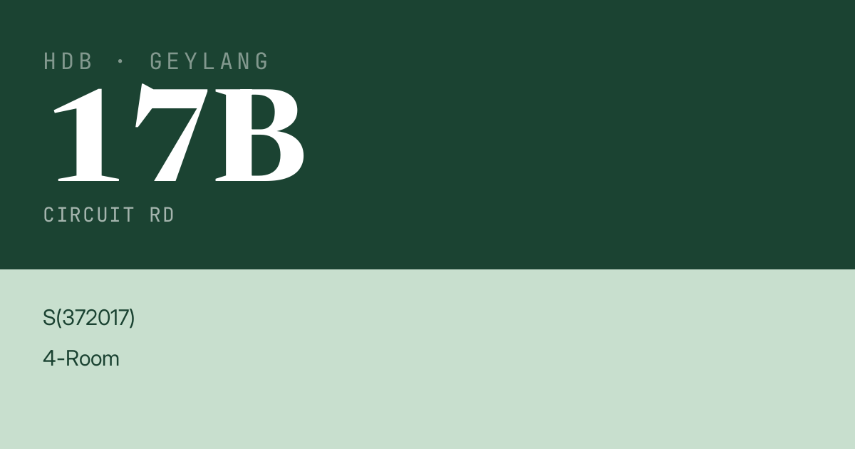 Blk 17B Circuit Rd HDB Resale | Price, Transactions & Rental Data