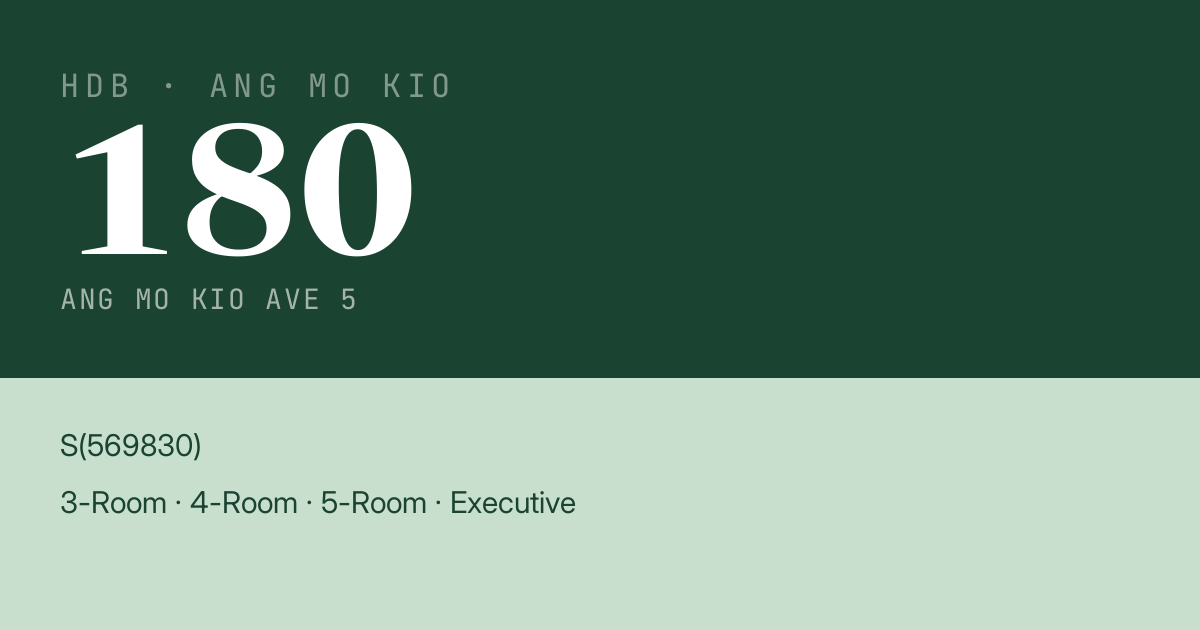 Blk 180 Ang Mo Kio Ave 5 HDB Resale | Price, Transactions & Rental Data