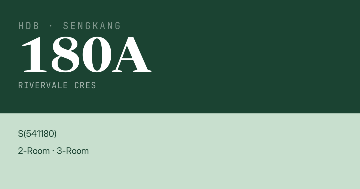Blk 180A Rivervale Cres HDB Resale | Price, Transactions & Rental Data