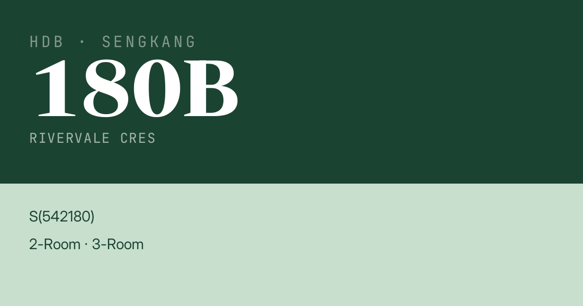 Blk 180B Rivervale Cres HDB Resale | Price, Transactions & Rental Data