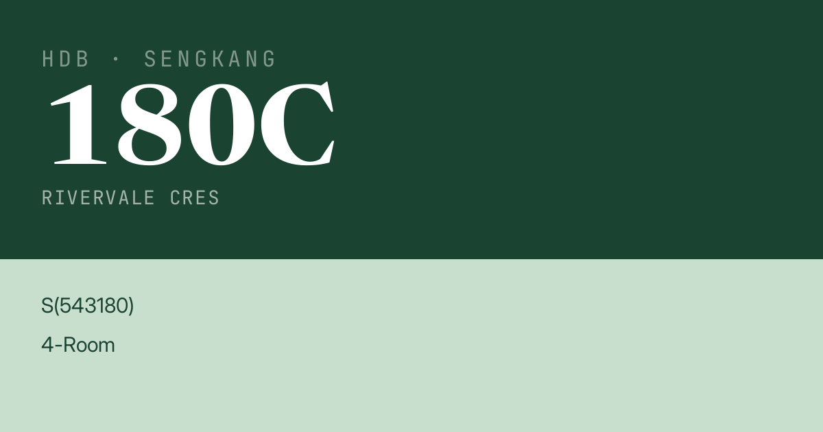 Blk 180C Rivervale Cres HDB Resale | Price, Transactions & Rental Data