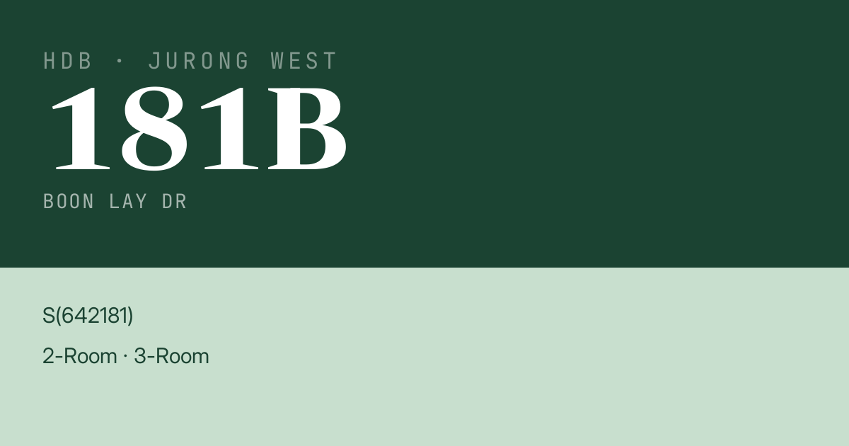 Blk 181B Boon Lay Dr HDB Resale | Price, Transactions & Rental Data