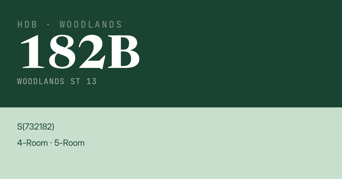 Blk 182B Woodlands St 13 HDB Resale | Price, Transactions & Rental Data