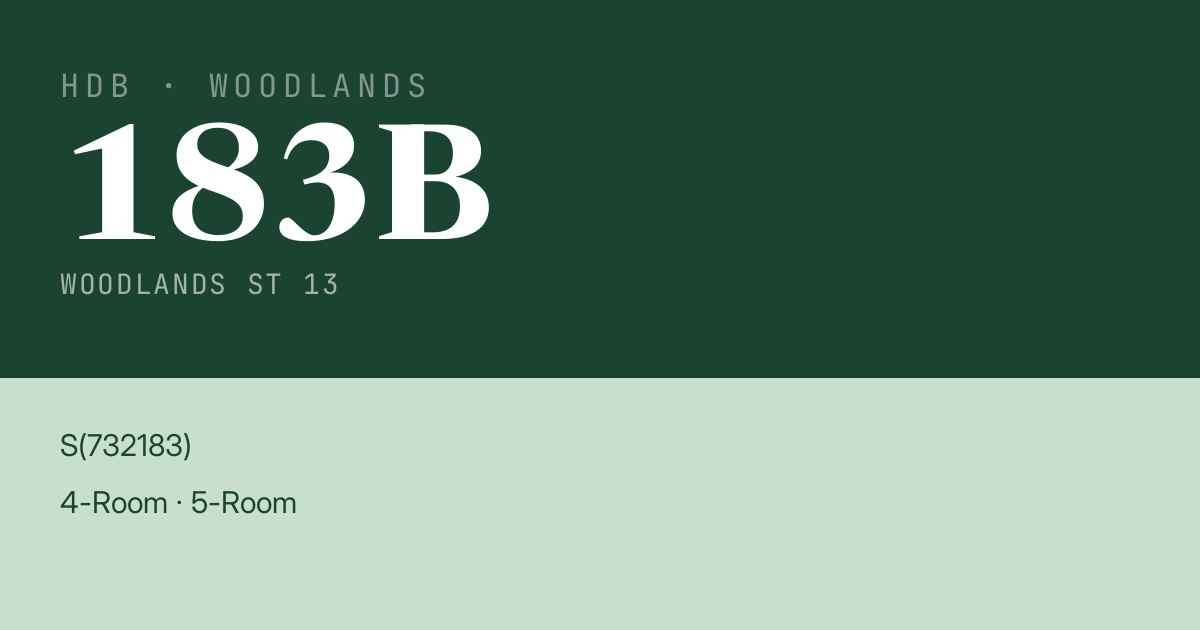Blk 183B Woodlands St 13 HDB Resale | Price, Transactions & Rental Data