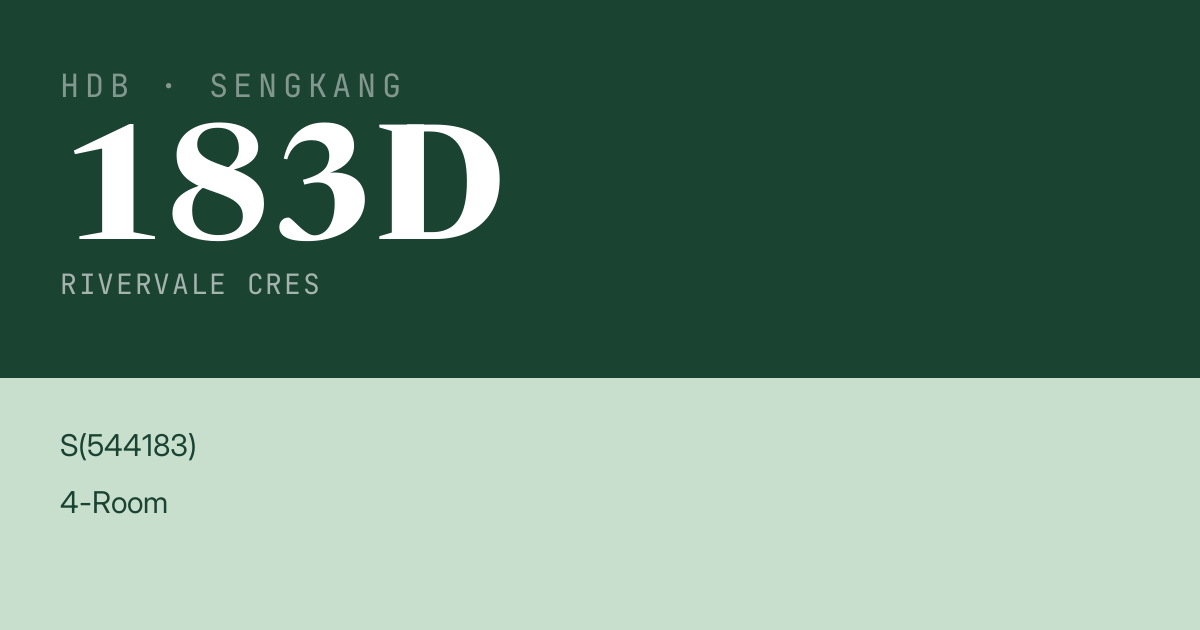 Blk 183D Rivervale Cres HDB Resale | Price, Transactions & Rental Data