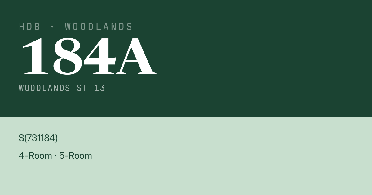 Blk 184A Woodlands St 13 HDB Resale | Price, Transactions & Rental Data