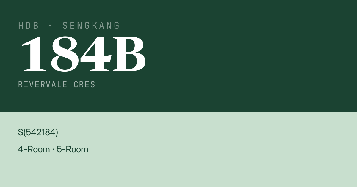 Blk 184B Rivervale Cres HDB Resale | Price, Transactions & Rental Data