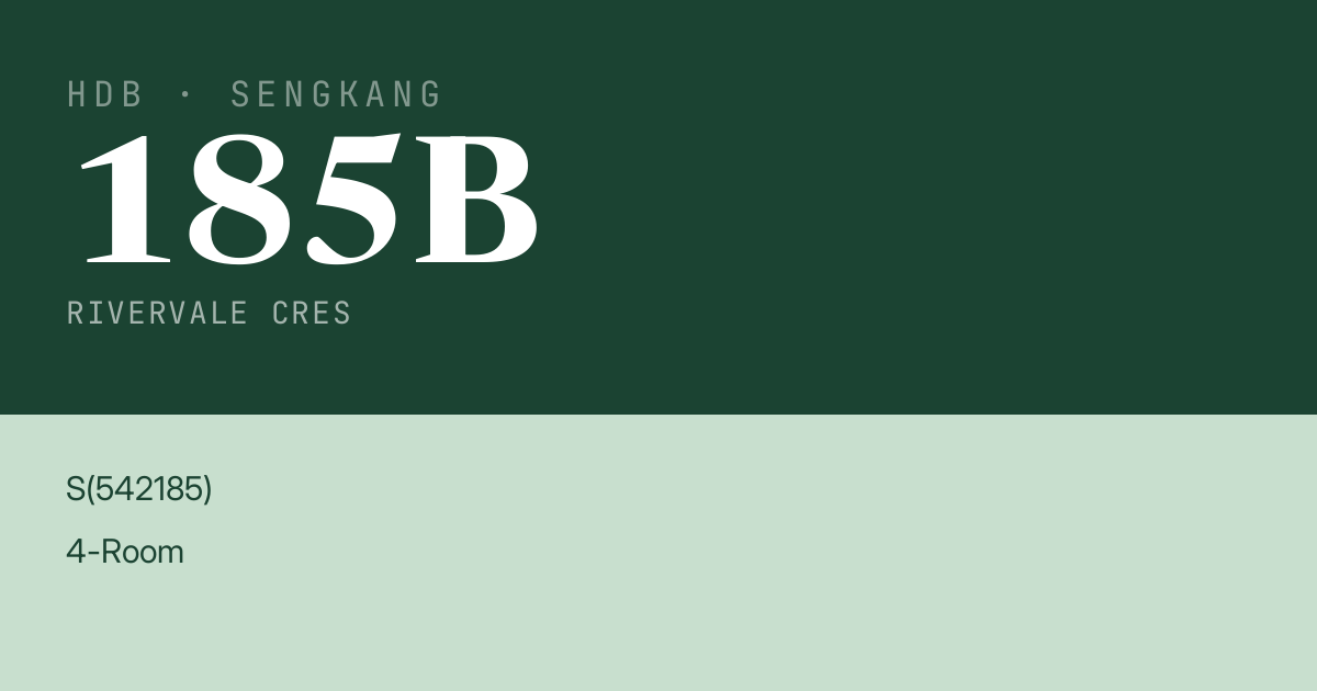 Blk 185B Rivervale Cres HDB Resale | Price, Transactions & Rental Data